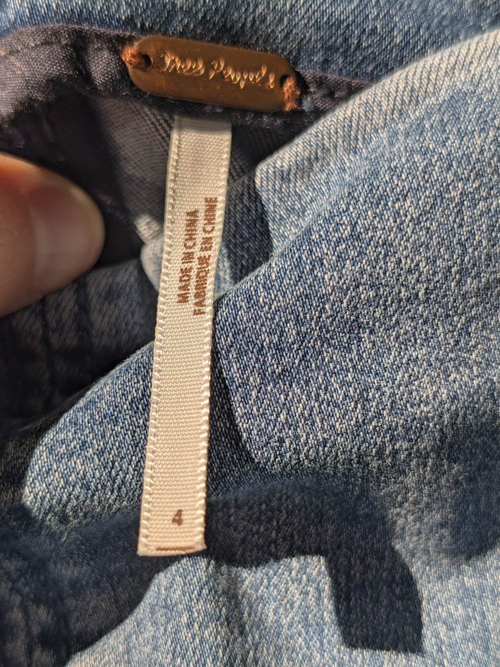 Free People Light Blue Denim Panel Mini Skirt - Picture 3 of 4